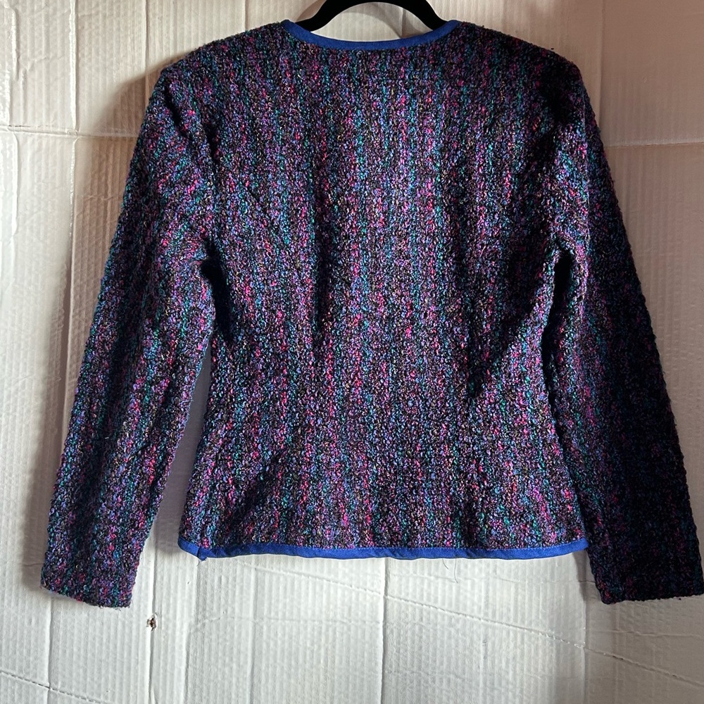 Multicolor Textured Button-Up Blazer - image 7